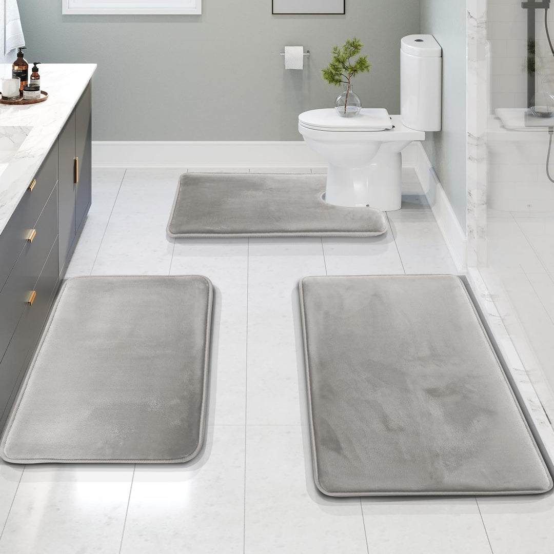 BowLift | Bath Mat Set Non Slip Memory Foam