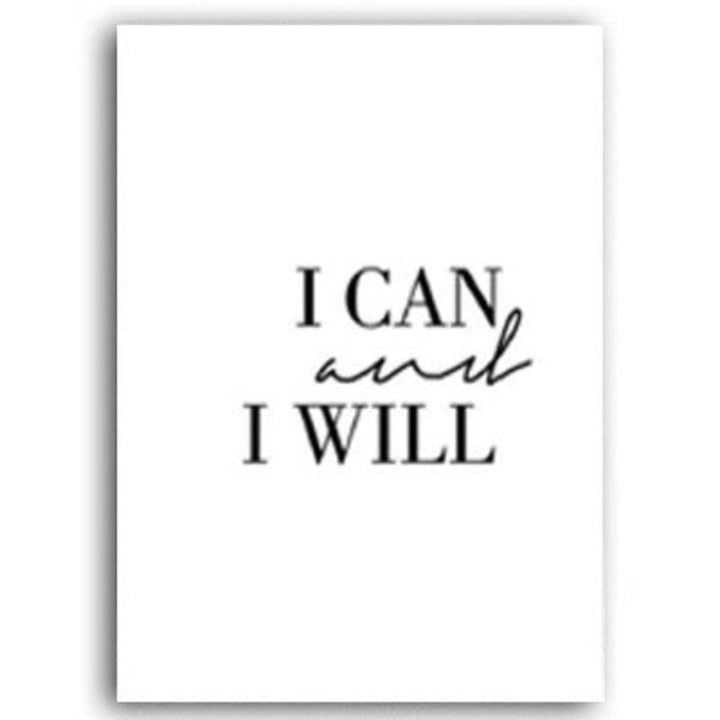 World Map I Can and I Will - Canvas Wall Art Painting | Bowlift