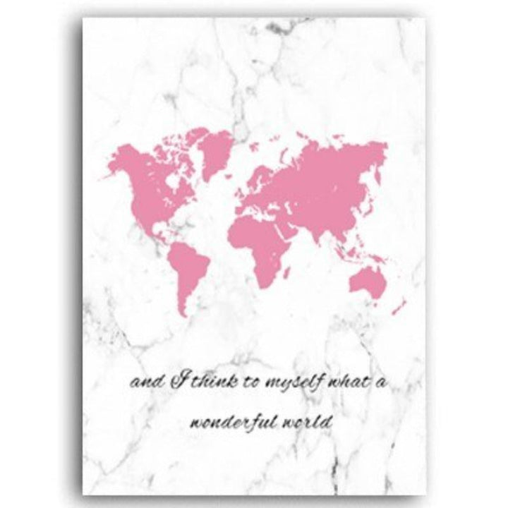 World Map I Can and I Will - Canvas Wall Art Painting | Bowlift