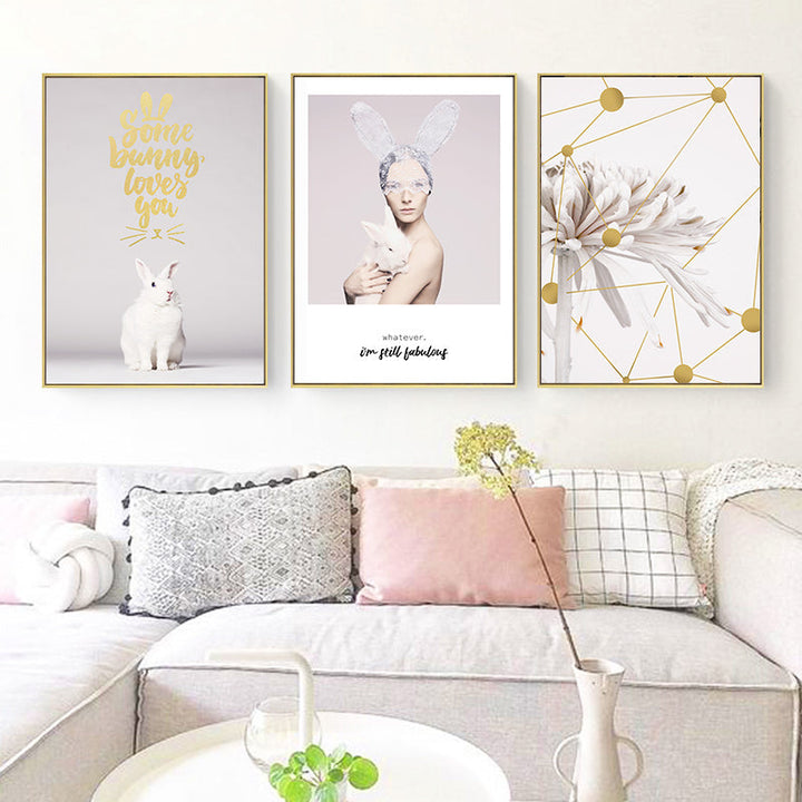 Sweet Bunny - Canvas Wall Art Painting | Bowlift