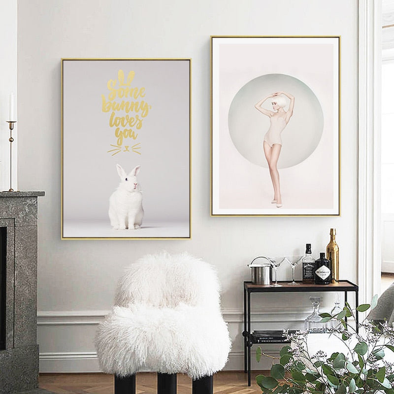 Sweet Bunny - Canvas Wall Art Painting | Bowlift