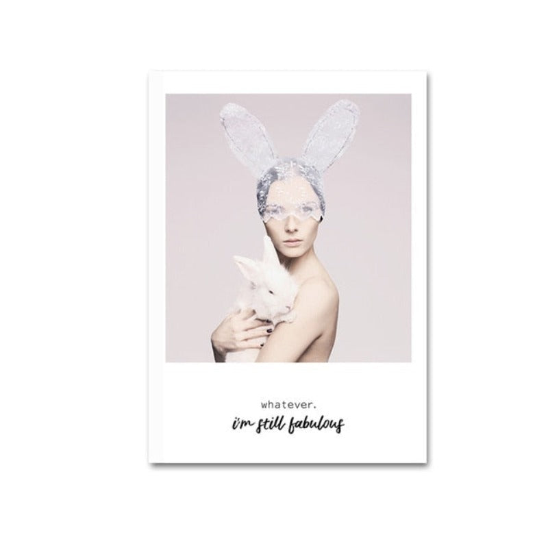 Sweet Bunny - Canvas Wall Art Painting | Bowlift