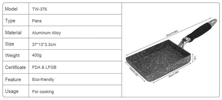 BowLift | Tamagoyaki Pan Rectangle Frying Pan Japanese Omelette Pan/Egg Pan