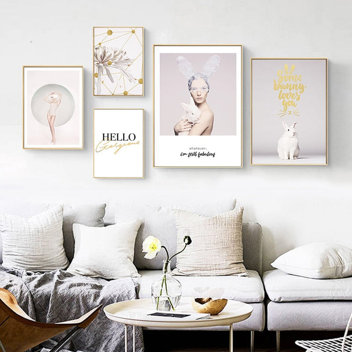Sweet Bunny - Canvas Wall Art Painting | Bowlift