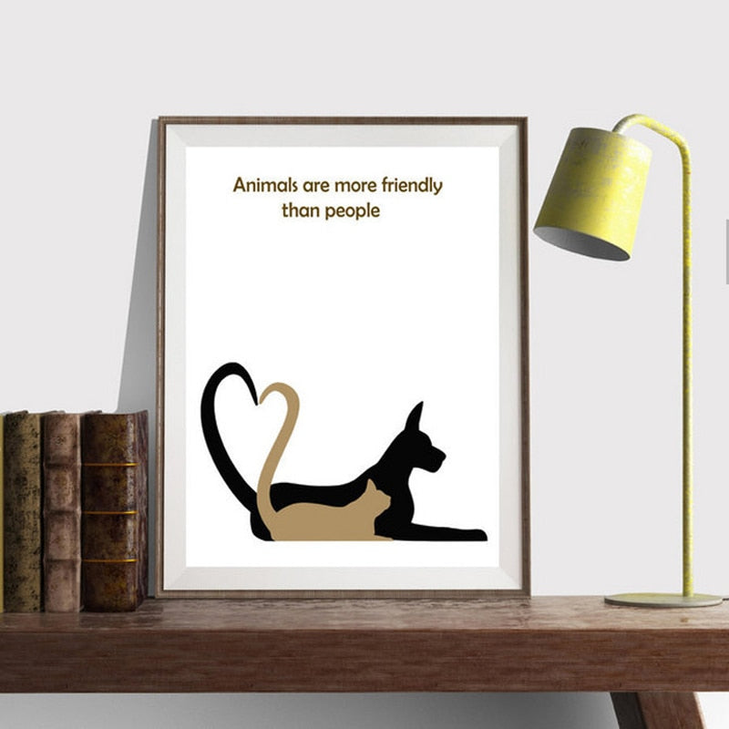 Modern Cartoon Animals - Canvas Wall Art Painting with Animal Designs