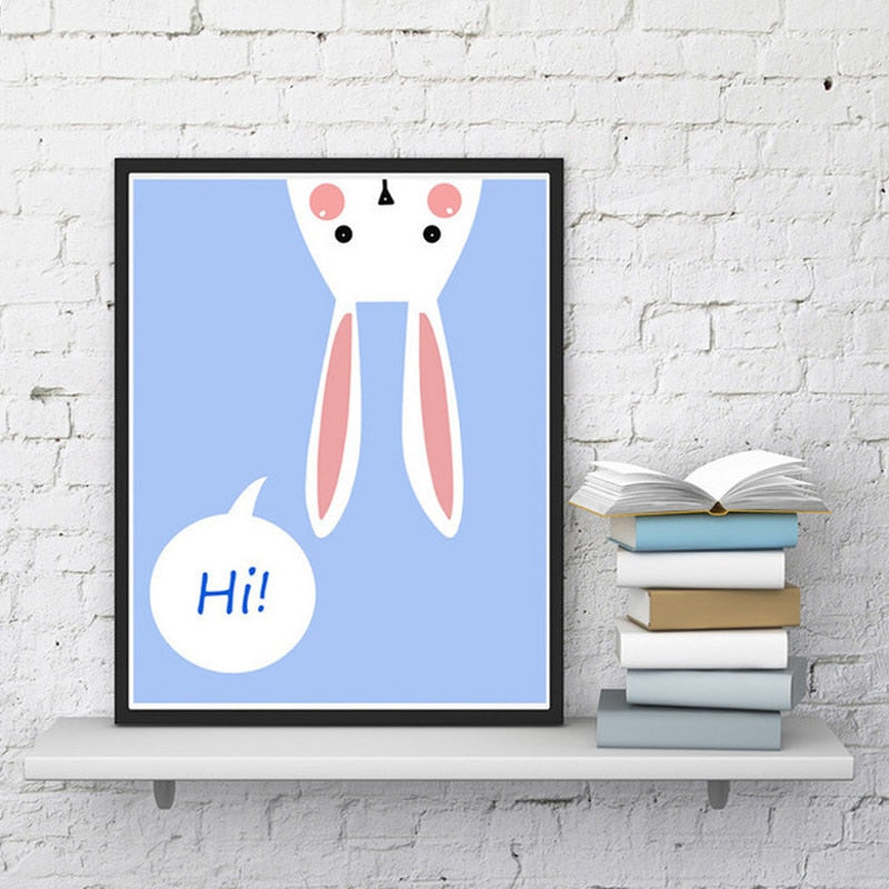 Modern Cartoon Animals - Canvas Wall Art Painting with Animal Designs