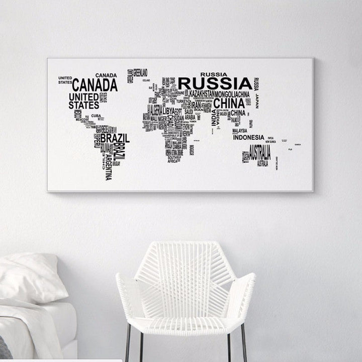 World Map - Canvas Wall Art Painting | Bowlift
