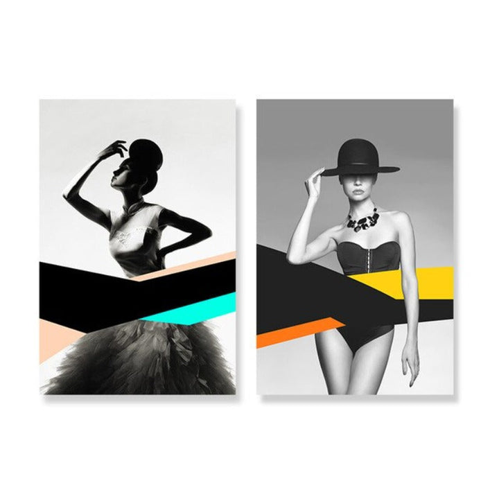 Modern Figure Canvas Wall Art, Unframed Vertical Print