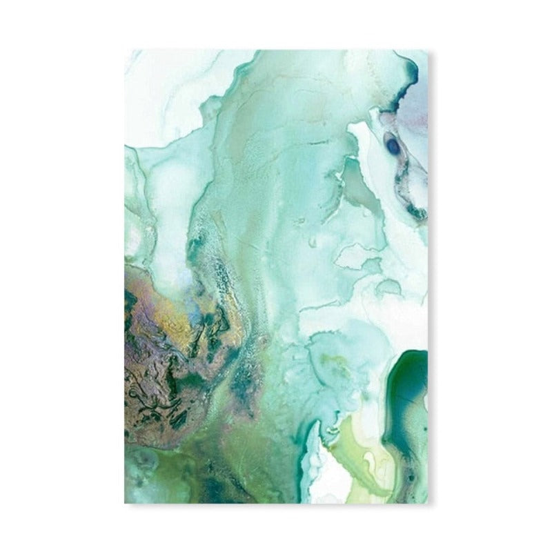 Mint Sea Marble - Canvas Wall Art Painting | Bowlift