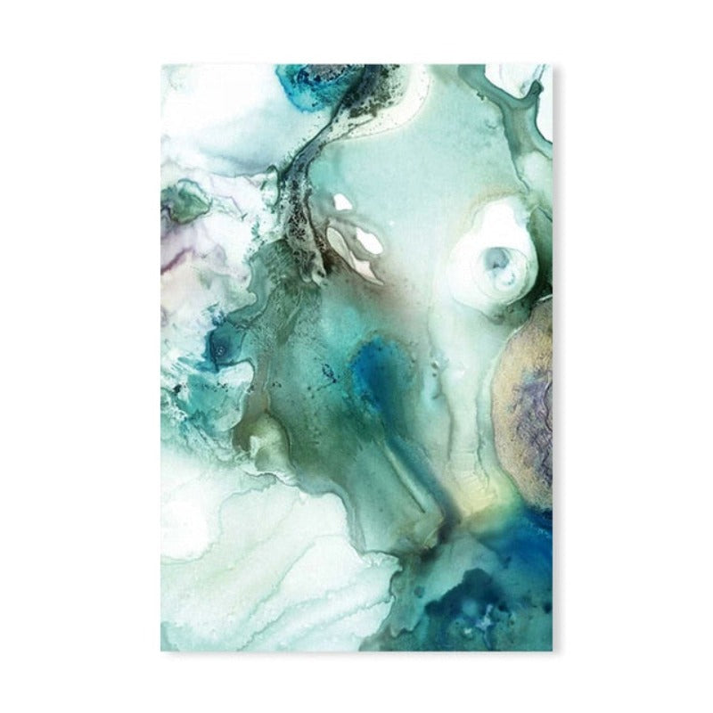 Mint Sea Marble - Canvas Wall Art Painting | Bowlift