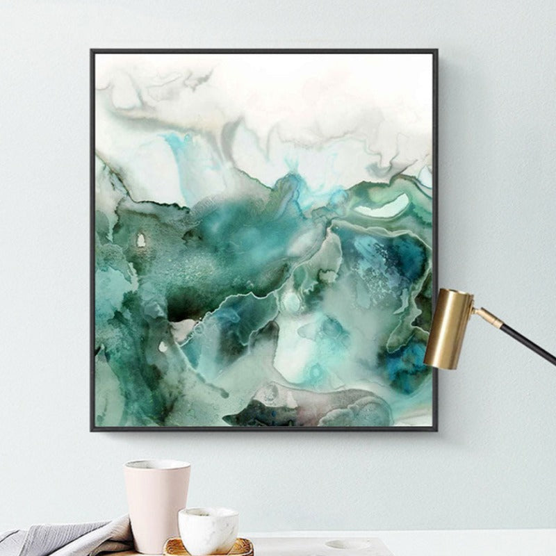 Mint Sea Marble - Canvas Wall Art Painting | Bowlift