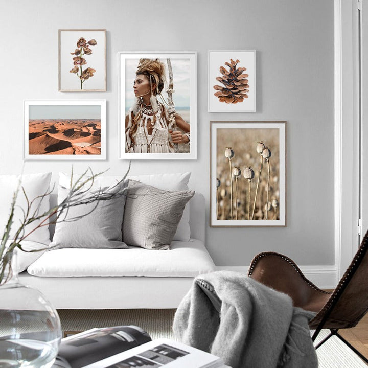 Modern Dried Flowers - Canvas Wall Art Painting | Bowlift