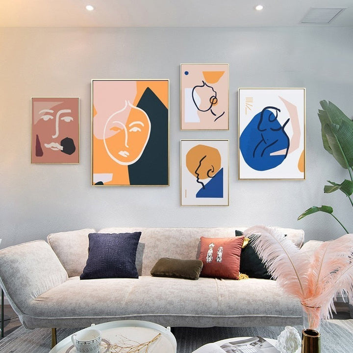 Thinking Faces - Canvas Wall Art Painting | Bowlift