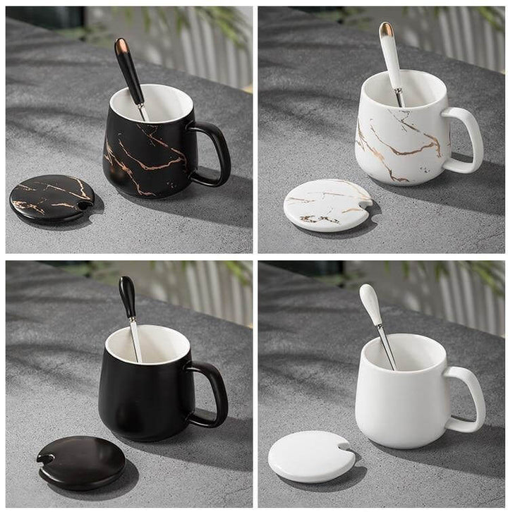BowLift | Elegant Marble Ceramic Coffee Mug Gift Set