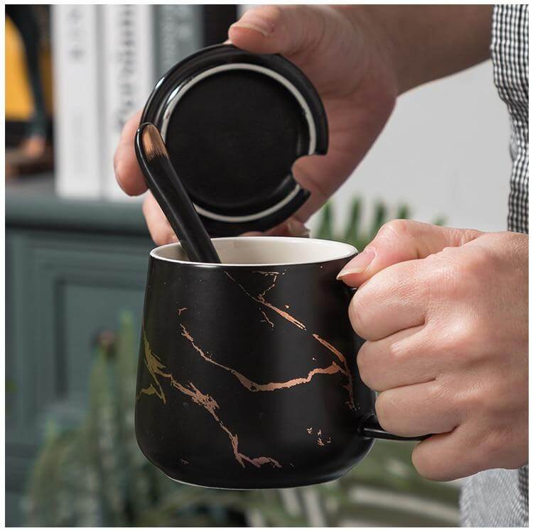BowLift | Elegant Marble Ceramic Coffee Mug Gift Set