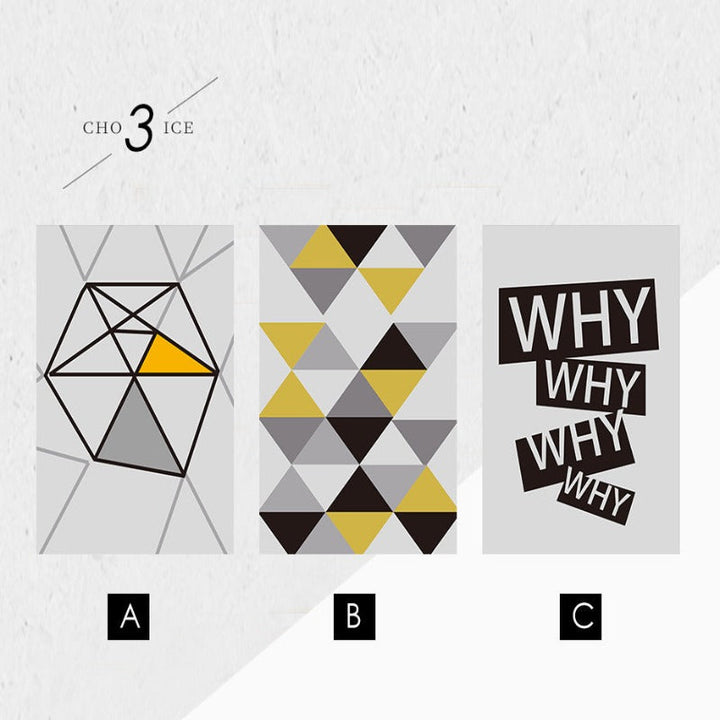 WHY WHY & TRIANGLES - Canvas Wall Art Painting | Bowlift