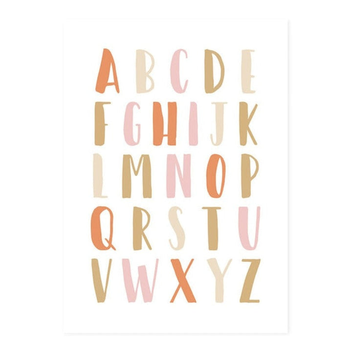 Modern Rainbow Alphabet Nursery  - Canvas Wall Art Painting | Bowlift