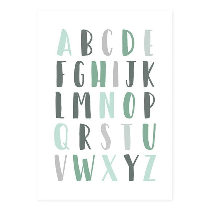 Modern Rainbow Alphabet Nursery  - Canvas Wall Art Painting | Bowlift