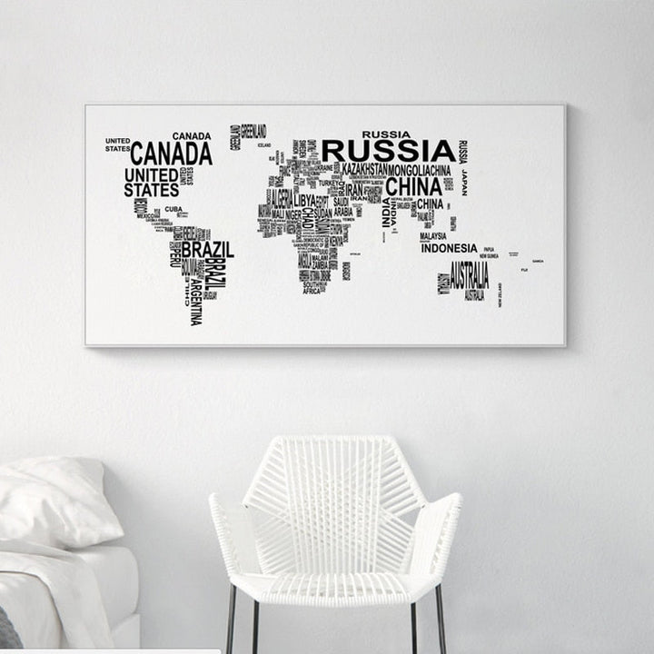 World Map - Canvas Wall Art Painting | Bowlift