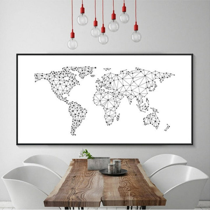 World Map - Canvas Wall Art Painting | Bowlift