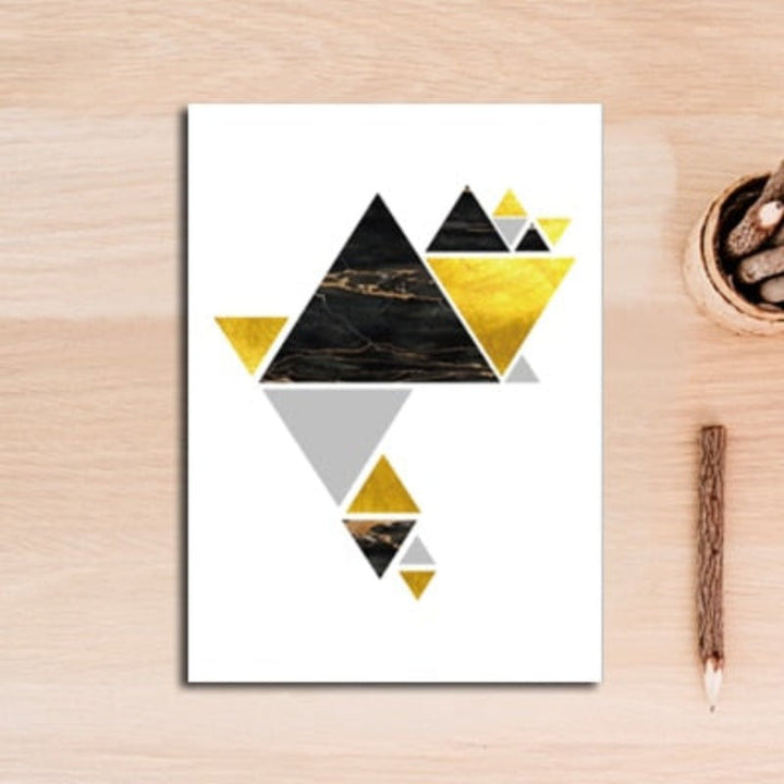 Modern Abstract Geometry Triangles - Canvas Wall Art Painting | Bowlift