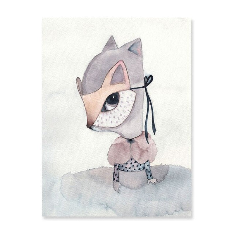 Watercolor Cartoon - Canvas Wall Art Painting with UV-Resistant Laminate