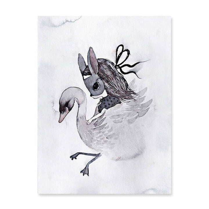Watercolor Cartoon - Canvas Wall Art Painting with UV-Resistant Laminate