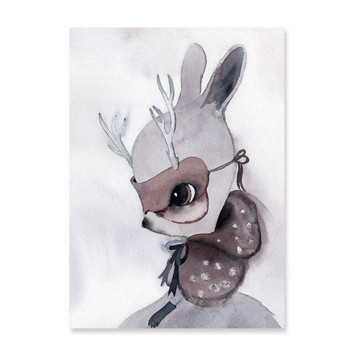 Watercolor Cartoon - Canvas Wall Art Painting with UV-Resistant Laminate
