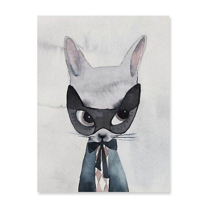 Watercolor Cartoon - Canvas Wall Art Painting with UV-Resistant Laminate