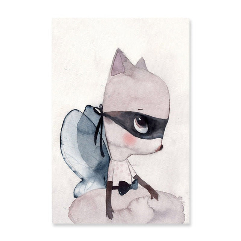 Watercolor Cartoon - Canvas Wall Art Painting with UV-Resistant Laminate