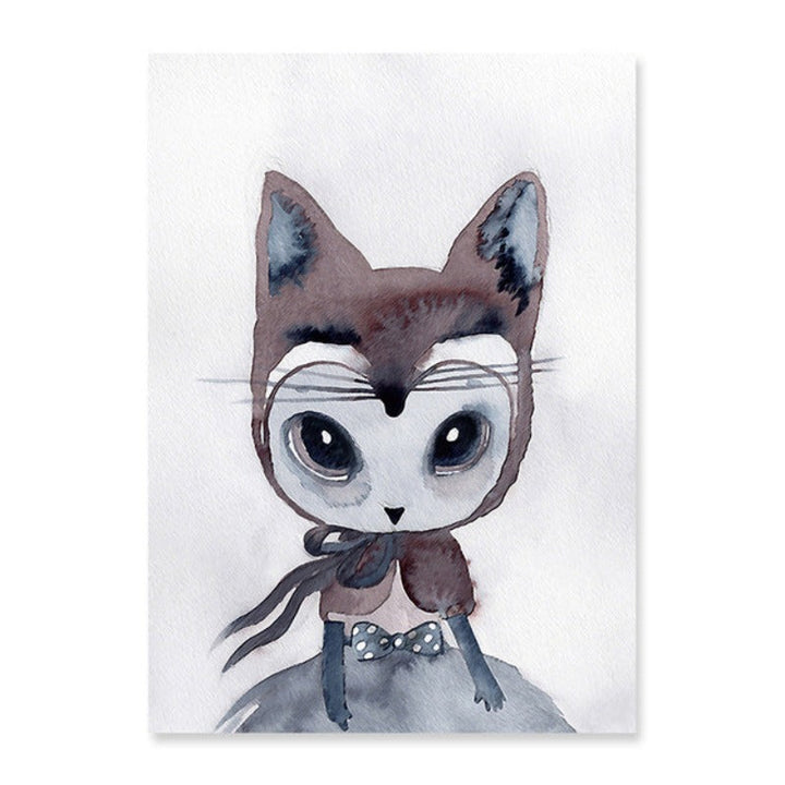 Watercolor Cartoon - Canvas Wall Art Painting with UV-Resistant Laminate