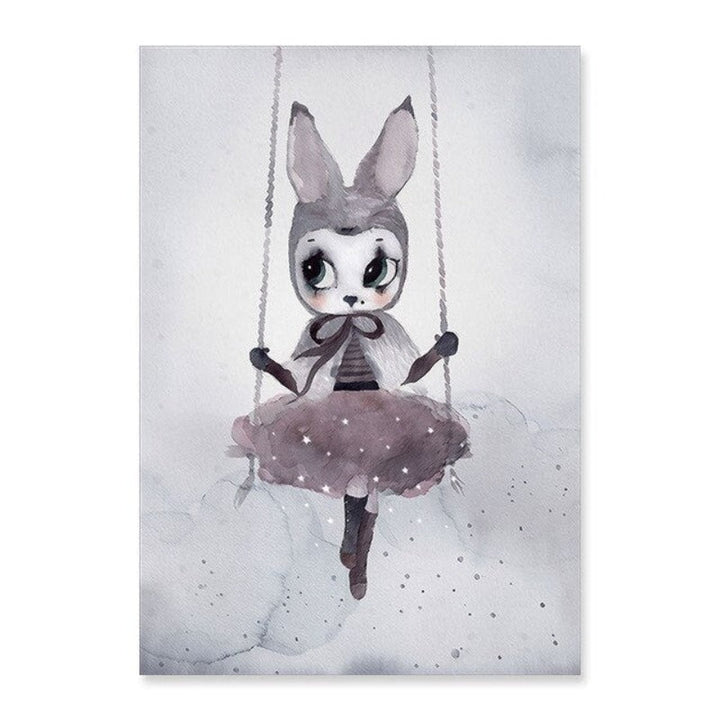 Watercolor Cartoon - Canvas Wall Art Painting with UV-Resistant Laminate
