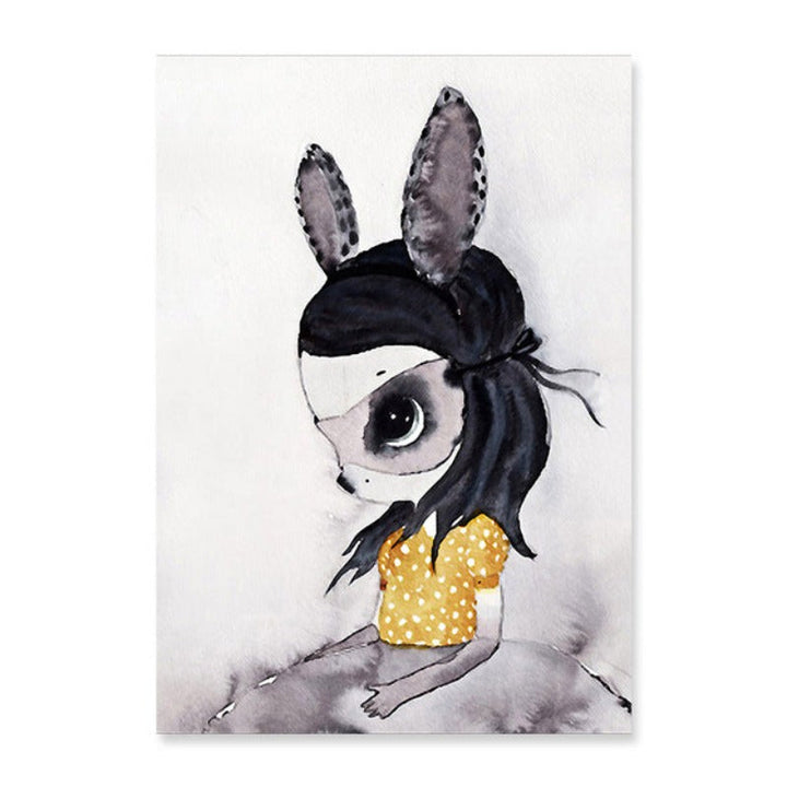 Watercolor Cartoon - Canvas Wall Art Painting with UV-Resistant Laminate