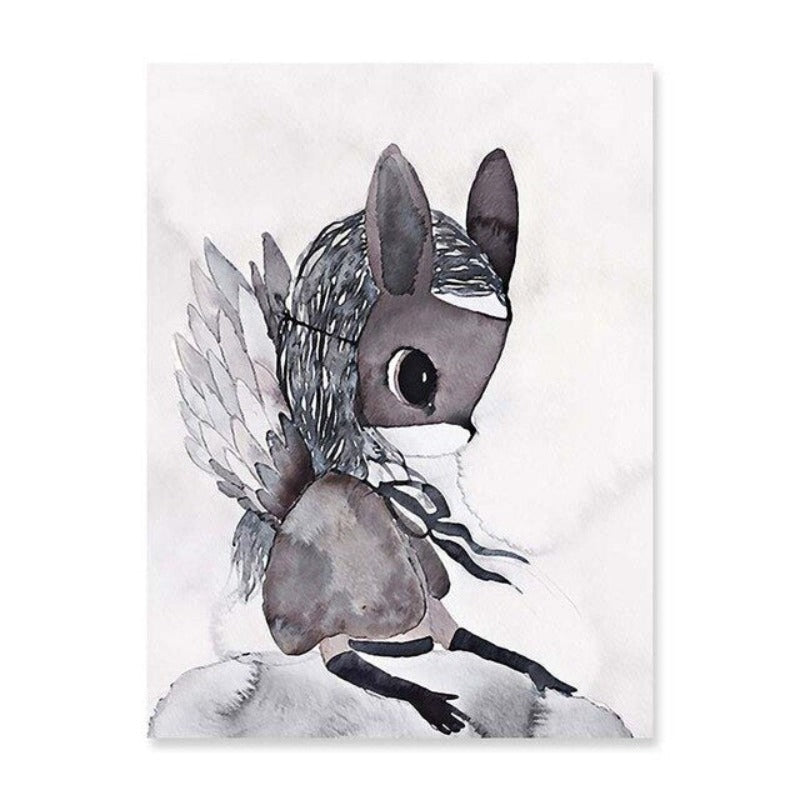 Watercolor Cartoon - Canvas Wall Art Painting with UV-Resistant Laminate