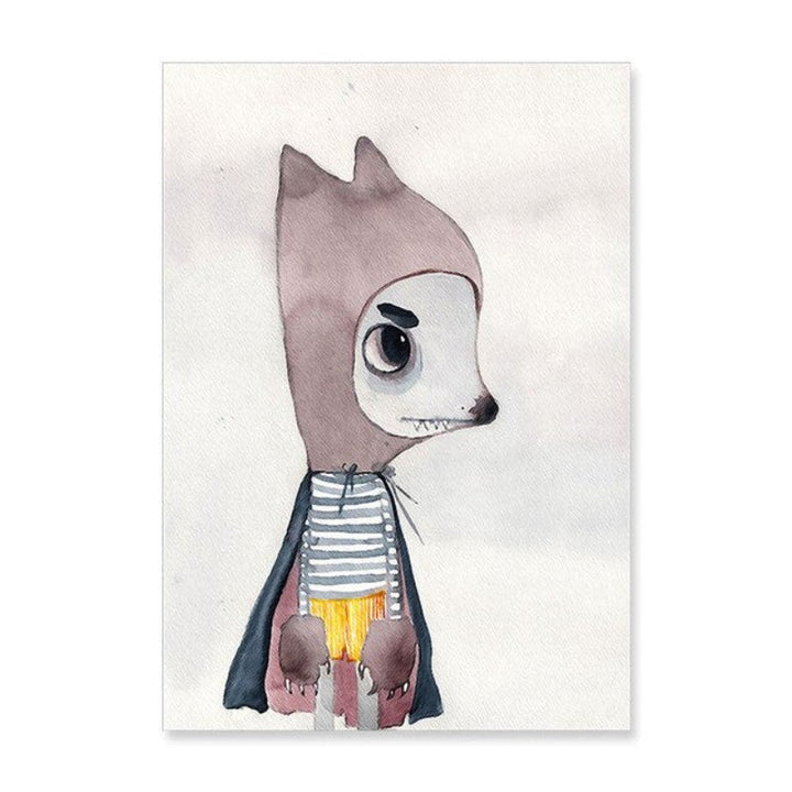 Watercolor Cartoon - Canvas Wall Art Painting with UV-Resistant Laminate