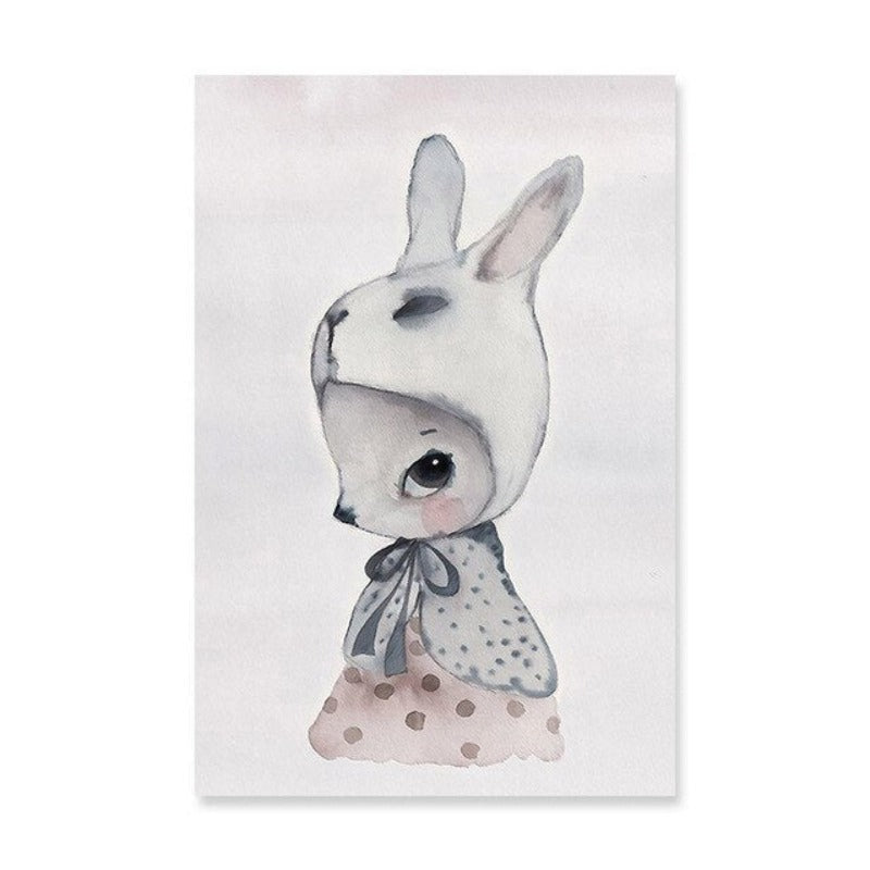Watercolor Cartoon - Canvas Wall Art Painting with UV-Resistant Laminate