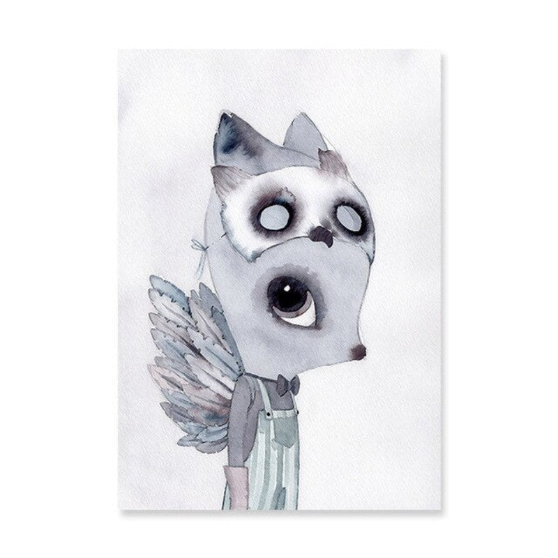 Watercolor Cartoon - Canvas Wall Art Painting with UV-Resistant Laminate