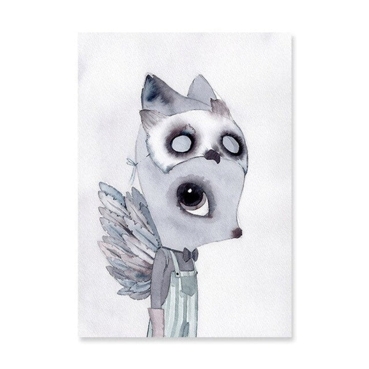 Watercolor Cartoon - Canvas Wall Art Painting with UV-Resistant Laminate