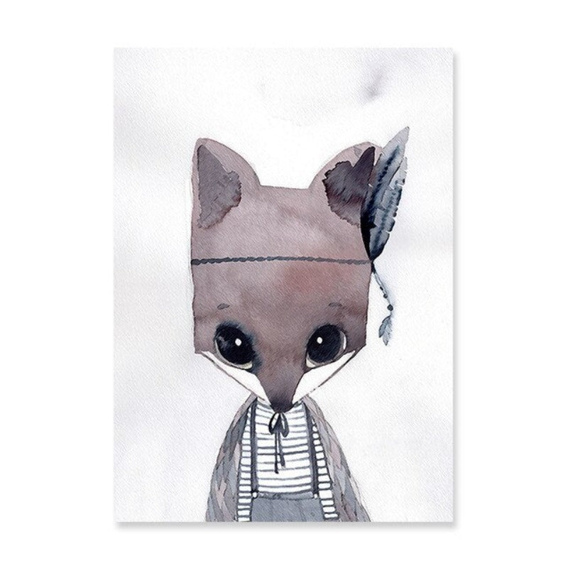 Watercolor Cartoon - Canvas Wall Art Painting with UV-Resistant Laminate