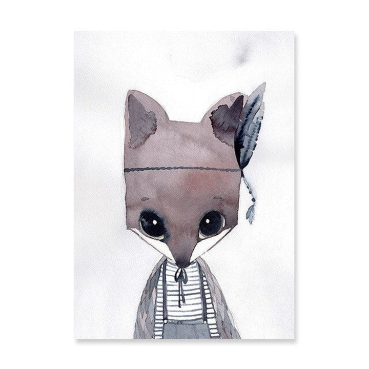 Watercolor Cartoon - Canvas Wall Art Painting with UV-Resistant Laminate