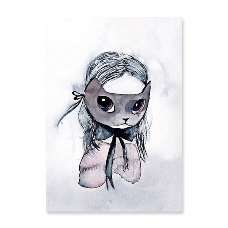 Watercolor Cartoon - Canvas Wall Art Painting with UV-Resistant Laminate