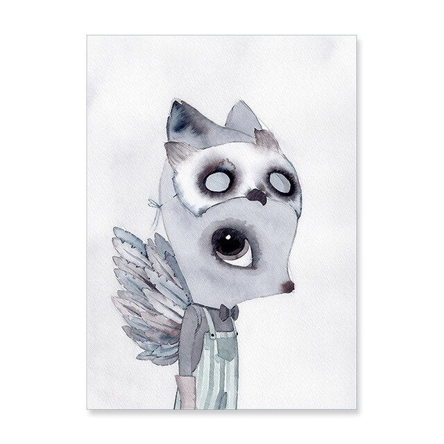 Watercolor Cartoon - Canvas Wall Art Painting with UV-Resistant Laminate