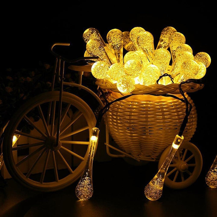 BowLift | LumiDew Solar Drops String Lights | Solar-Powered LED String Lights for Garden & Terrace | Warm White, White & Multicolor