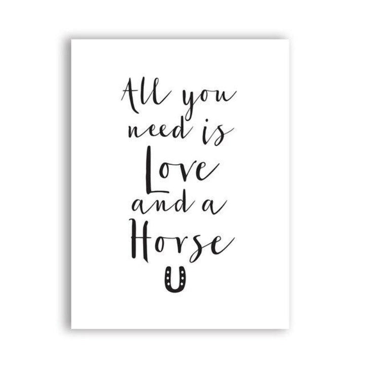 Simplistic Black & White Horses - Canvas Wall Art Painting | Bowlift