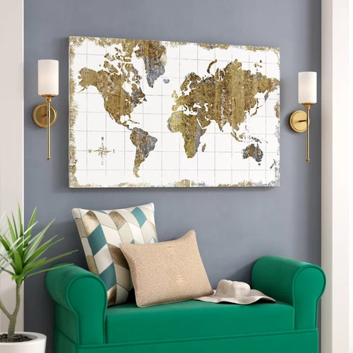 World Paper Map - Canvas Wall Art Painting | Bowlift