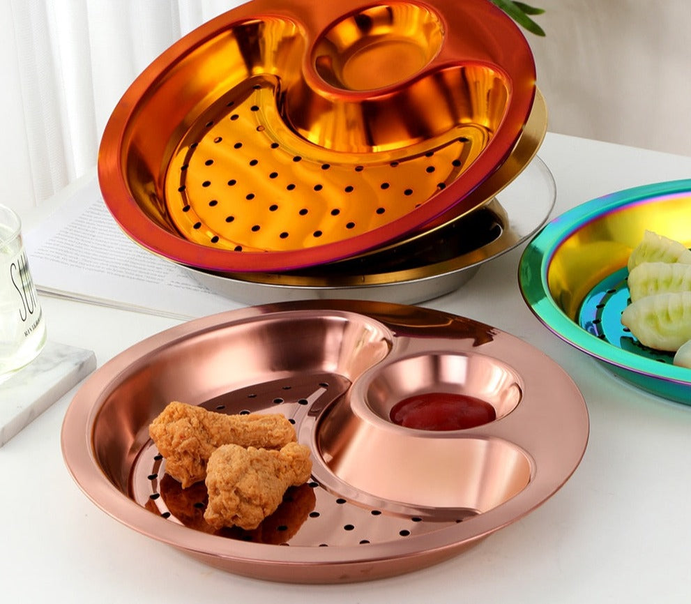 BowLift | Creative Stainless Steel Double Breakfast Tray