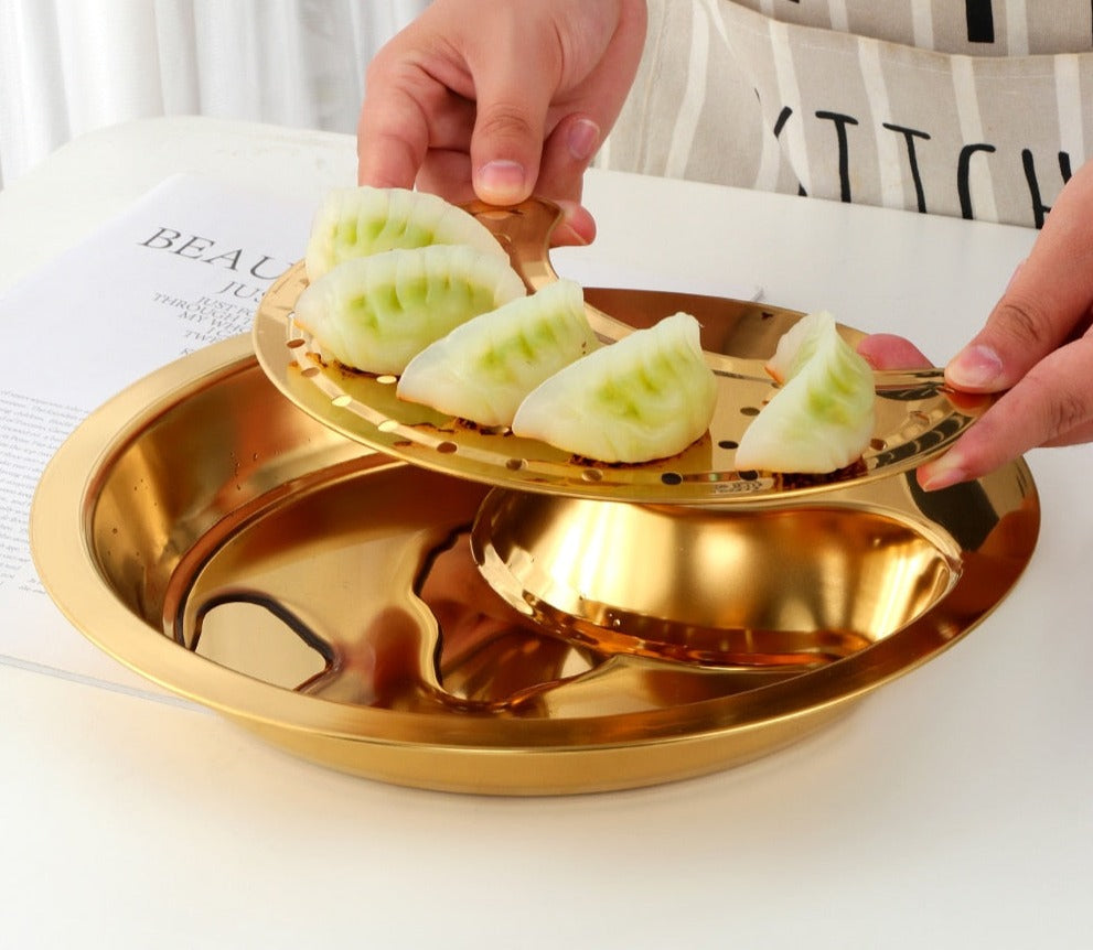 BowLift | Creative Stainless Steel Double Breakfast Tray