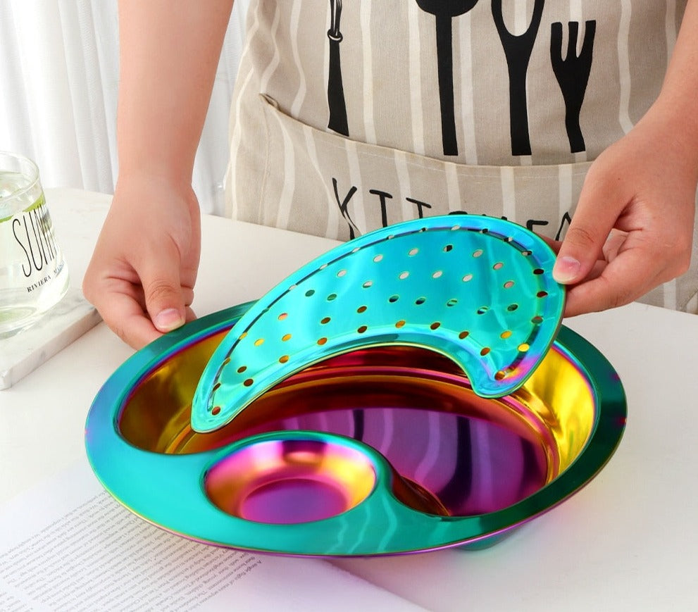 BowLift | Creative Stainless Steel Double Breakfast Tray