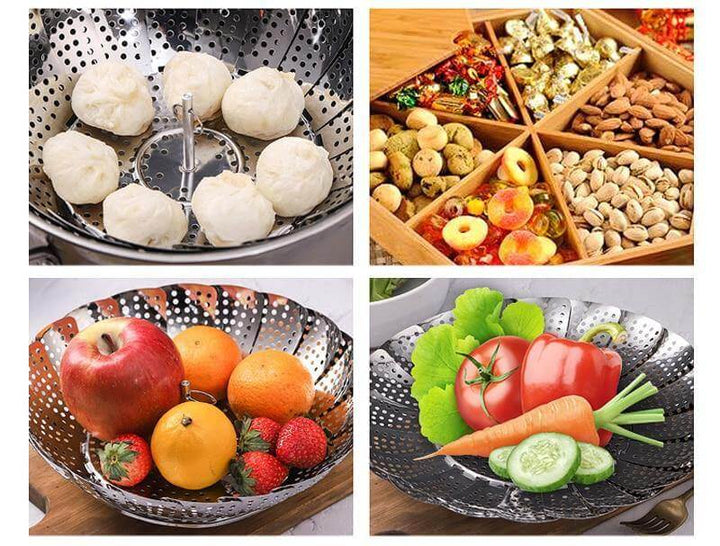 BowLift | Vegetable Folding Stainless Steel Steaming Rack