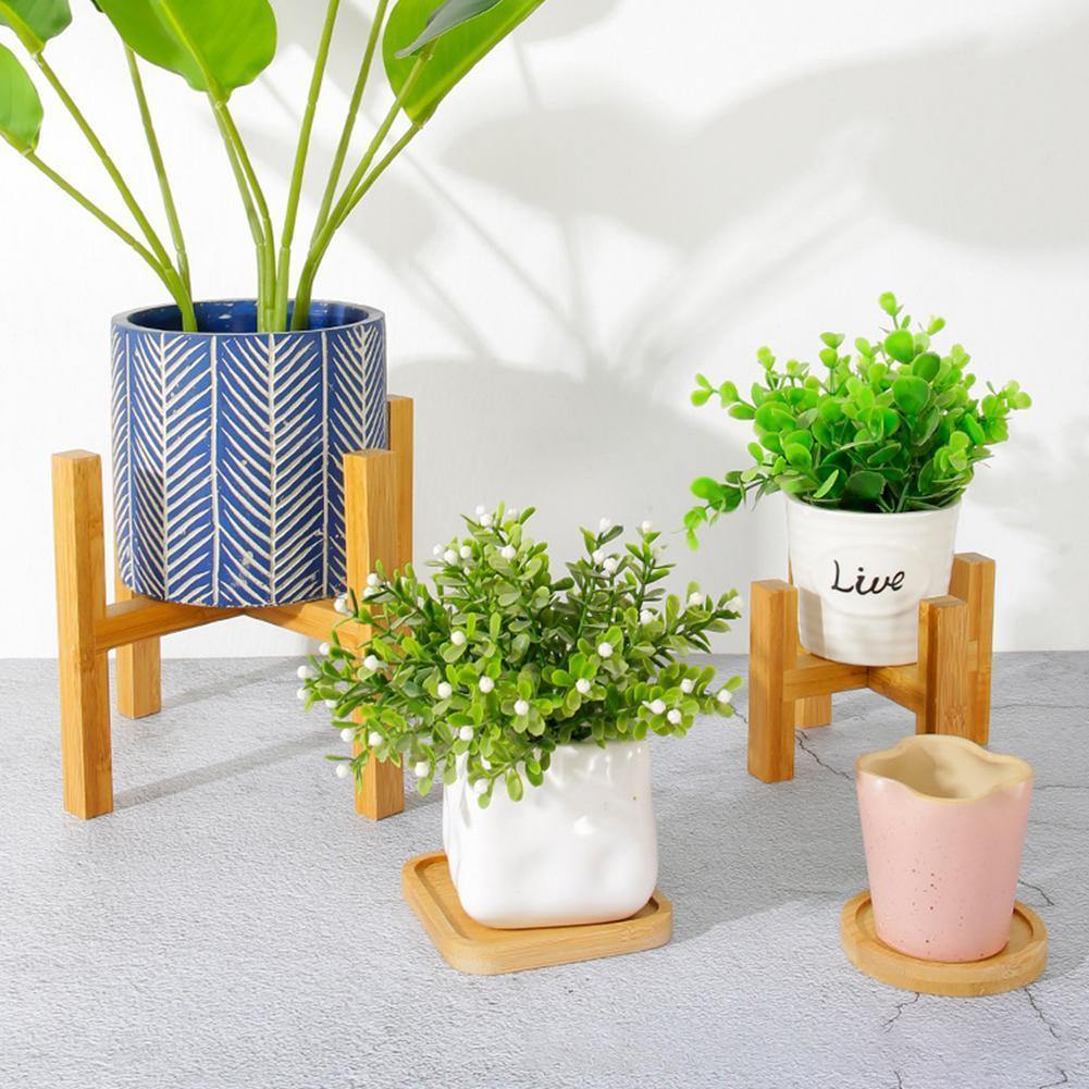 BowLift | BambooElevate Plant Stand made of bamboo wood | Adjustable & Stable | Perfect for indoors